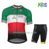 Kind Fietskleding (Fietsshirt + Fietsbroek Kort) 2017 Astana Pro Team Italiaans kampioenschap Kids